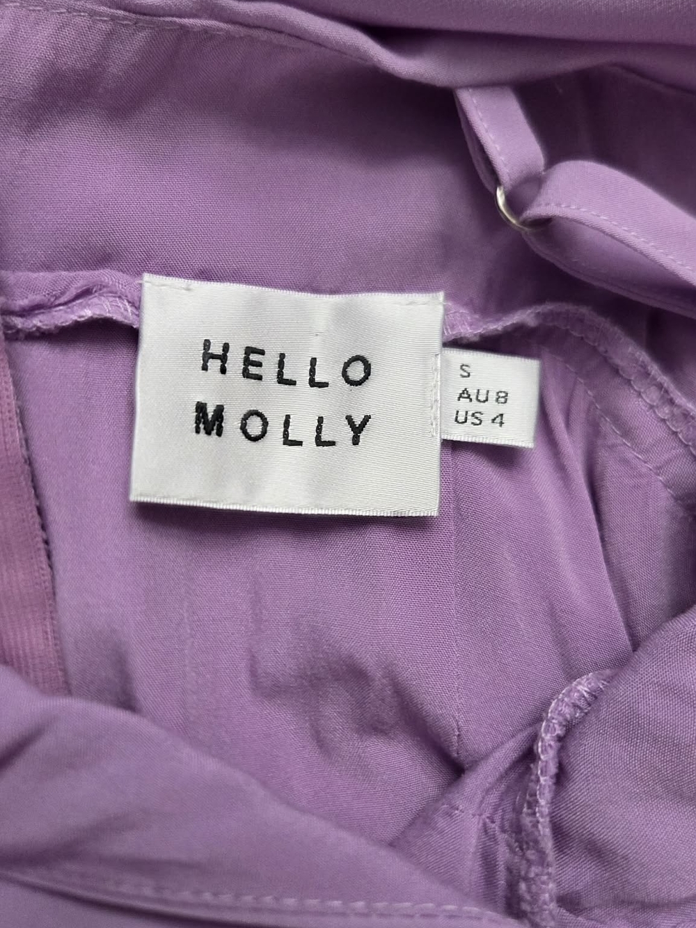 Hello Molly Lilac Ruched Ruffle Mini Dress - Size Small - Picture 5 of 5
